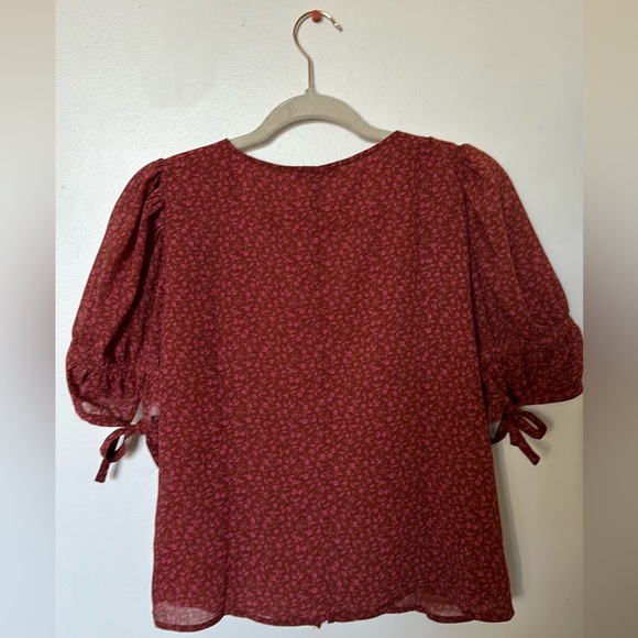 Madewell Floral Blouse with Bow-Tie Sleeve - Picture 2 of 4